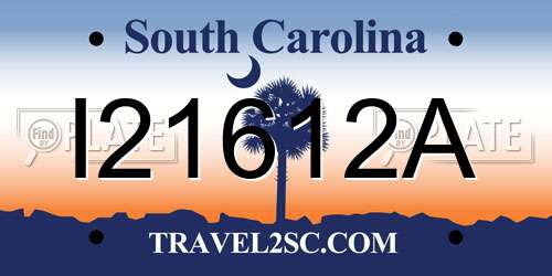 I21612A South Carolina License Plate
