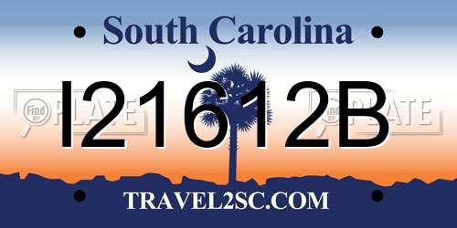 I21612B South Carolina License Plate