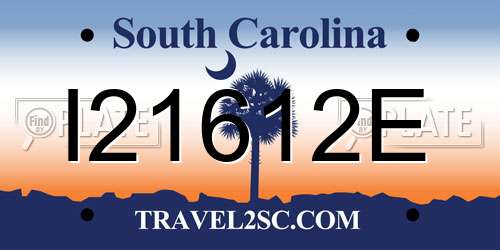 I21612E South Carolina License Plate