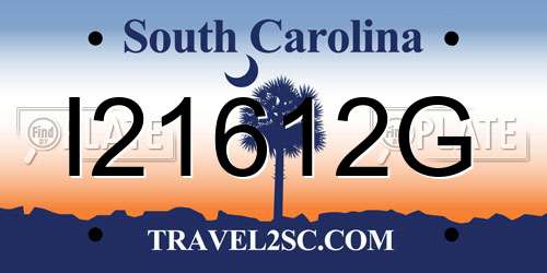 I21612G South Carolina License Plate