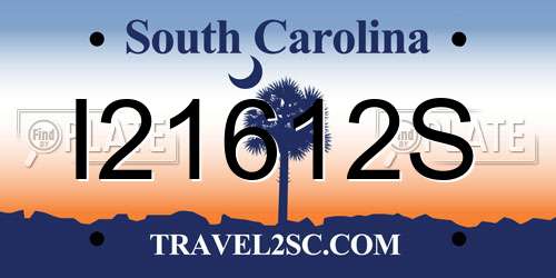 I21612S South Carolina License Plate