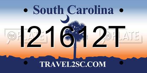 I21612T South Carolina License Plate