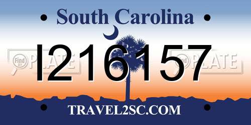 I216157 South Carolina License Plate