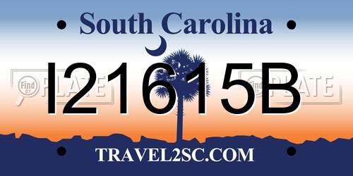 I21615B South Carolina License Plate