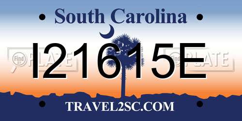 I21615E South Carolina License Plate