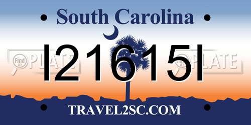 I21615I South Carolina License Plate
