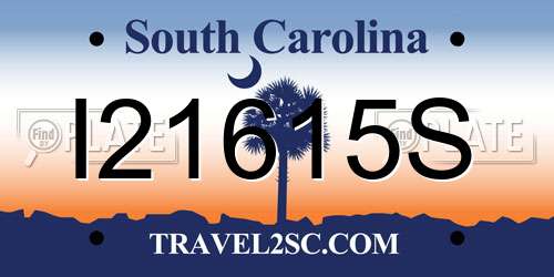 I21615S South Carolina License Plate