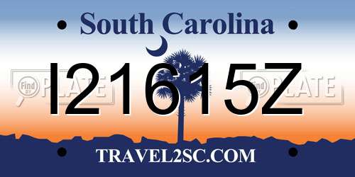 I21615Z South Carolina License Plate