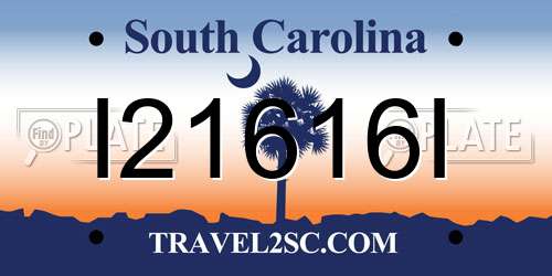 I21616I South Carolina License Plate
