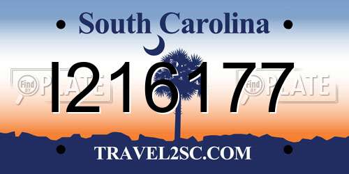 I216177 South Carolina License Plate
