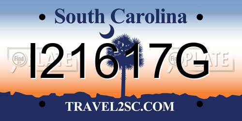 I21617G South Carolina License Plate