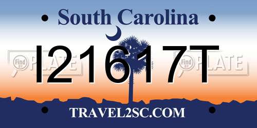 I21617T South Carolina License Plate