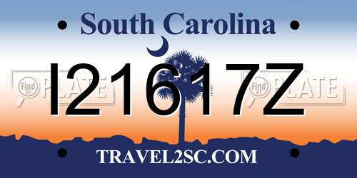 I21617Z South Carolina License Plate
