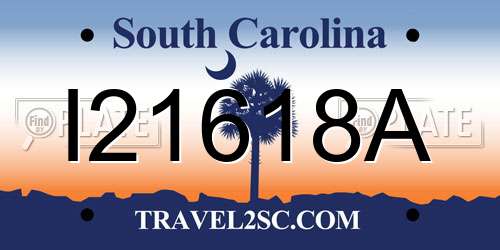 I21618A South Carolina License Plate