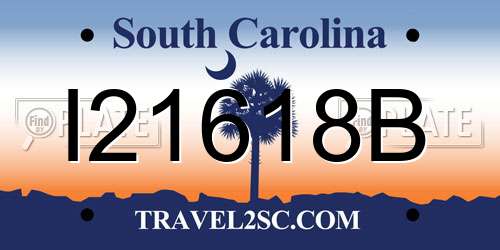 I21618B South Carolina License Plate