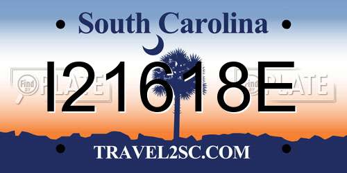 I21618E South Carolina License Plate