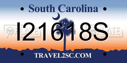 I21618S South Carolina License Plate