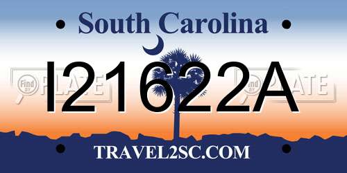 I21622A South Carolina License Plate
