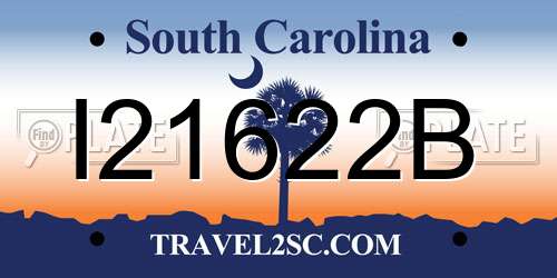 I21622B South Carolina License Plate