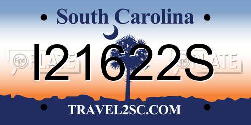 I21622S South Carolina License Plate