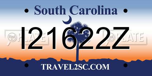 I21622Z South Carolina License Plate
