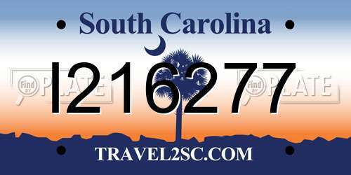 I216277 South Carolina License Plate