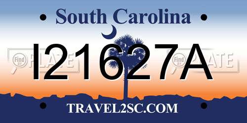 I21627A South Carolina License Plate
