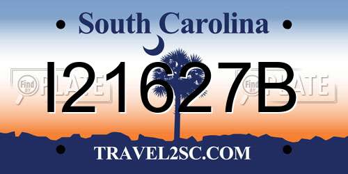 I21627B South Carolina License Plate