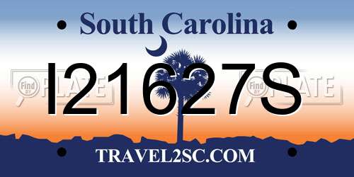 I21627S South Carolina License Plate