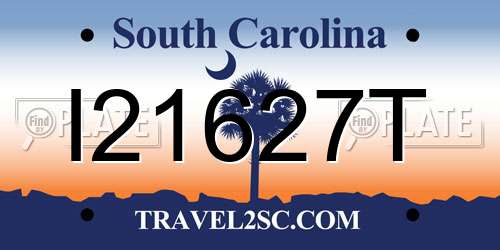 I21627T South Carolina License Plate