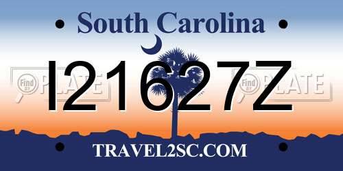 I21627Z South Carolina License Plate