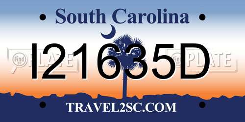 I21635D South Carolina License Plate