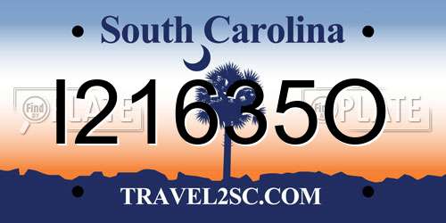 I21635O South Carolina License Plate