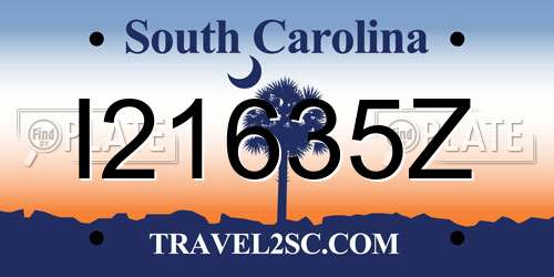 I21635Z South Carolina License Plate