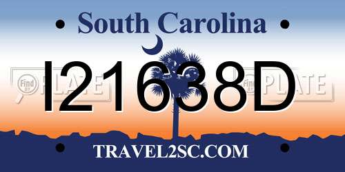 I21638D South Carolina License Plate