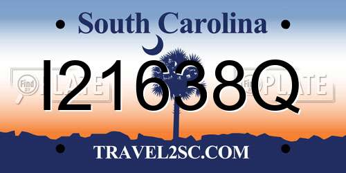 I21638Q South Carolina License Plate