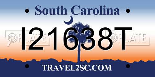 I21638T South Carolina License Plate