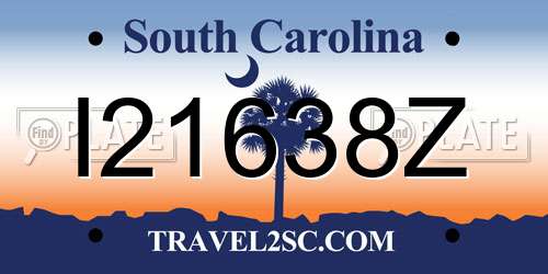 I21638Z South Carolina License Plate