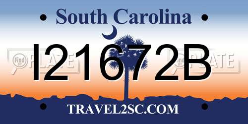 I21672B South Carolina License Plate