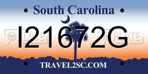 I21672G South Carolina License Plate