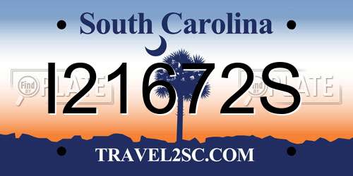 I21672S South Carolina License Plate