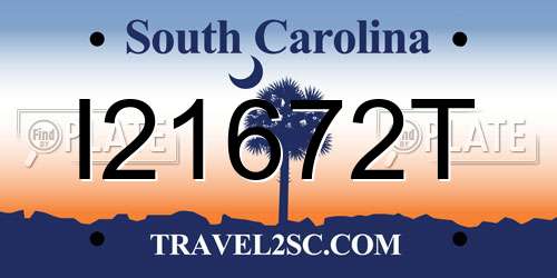 I21672T South Carolina License Plate