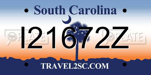 I21672Z South Carolina License Plate