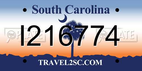 I216774 South Carolina License Plate
