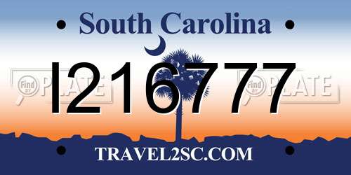 I216777 South Carolina License Plate
