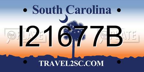 I21677B South Carolina License Plate