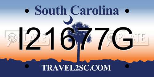 I21677G South Carolina License Plate