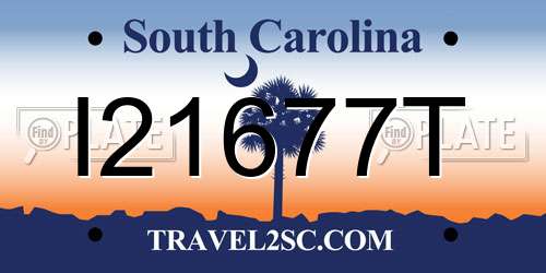 I21677T South Carolina License Plate