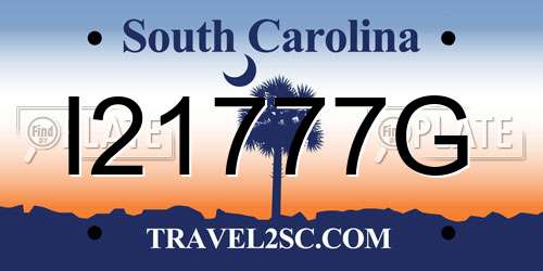 I21777G South Carolina License Plate