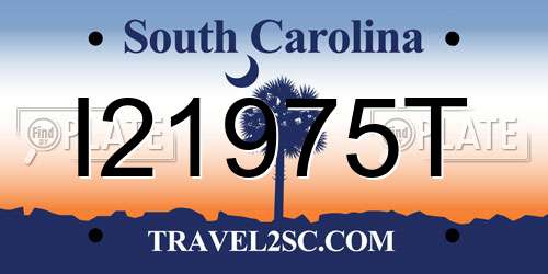 I21975T South Carolina License Plate